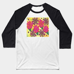 Bohemian Summer Floral Print Baseball T-Shirt